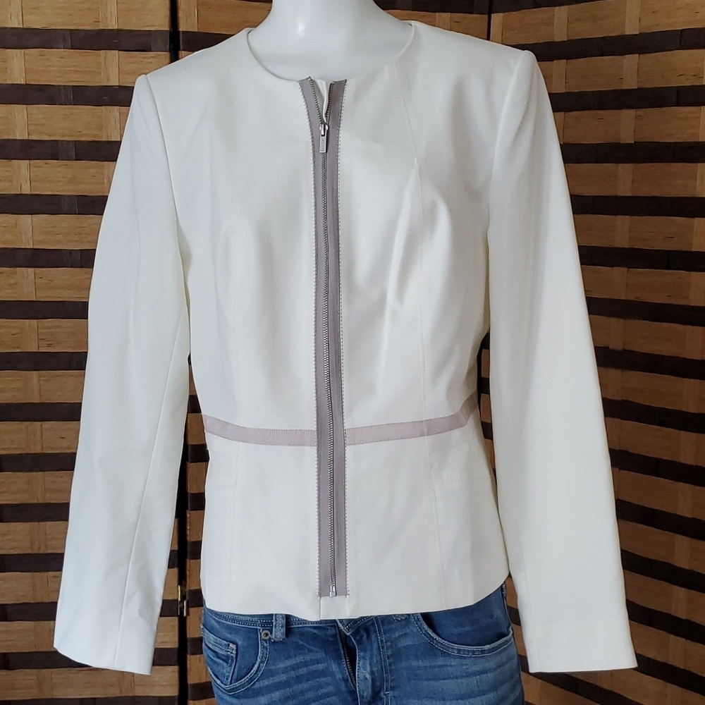 Calvin Klein Creme lined zip up jacket